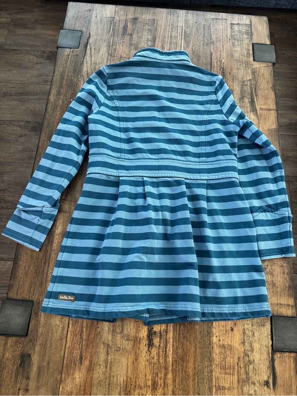 Matilda Jane Jacket Womens M Blue Striped Button Front Long Cardigan Coat - Picture 13 of 13